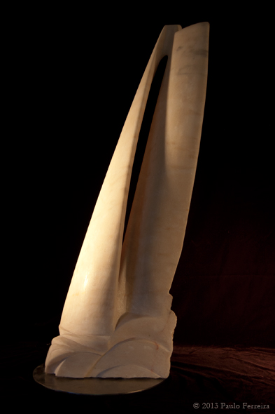 Sail, marble, by sculptor Paulo Ferreira