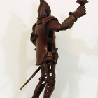 Knight Light - lost wax bronze, back side view