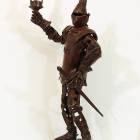 Knight Light - lost wax bronze, side view