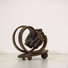 PMS Cradle - lost wax bronze, angle view; commission by Robert Brittan