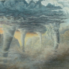 Tornado Land - 16" x 8", oil on canvas