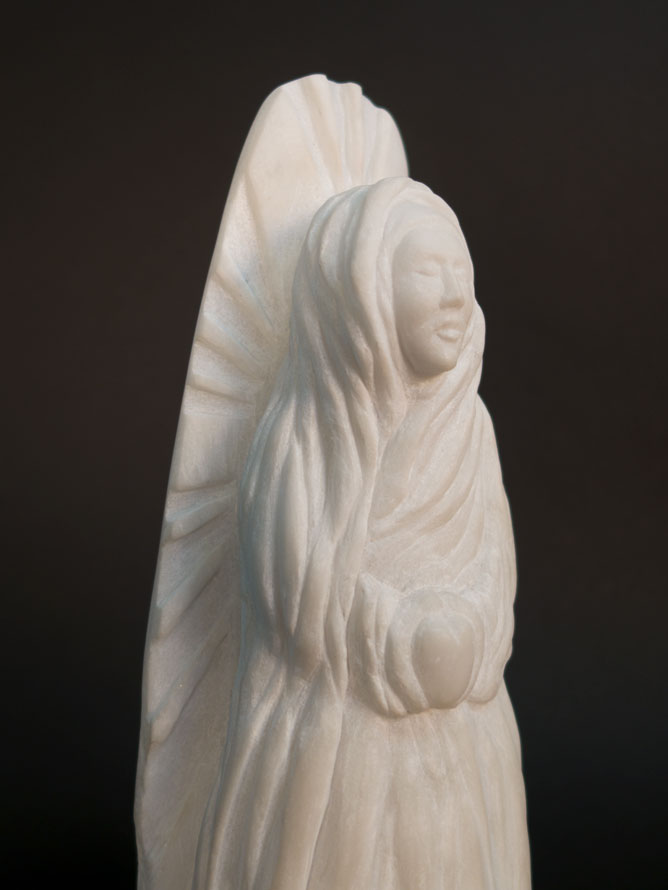 The Virgin Everywhere: Marble Sculpture by Paulo Ferreira - Detail left side