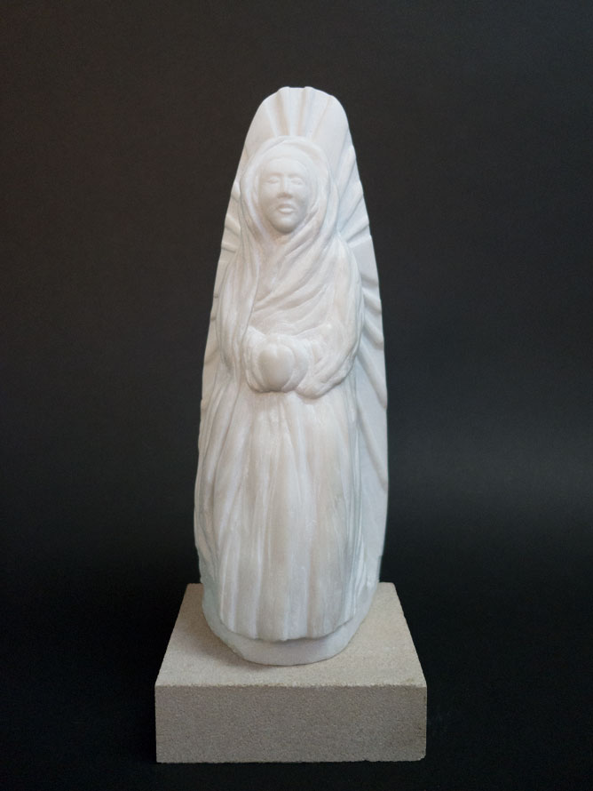 The Virgin Everywhere: Marble Sculpture by Paulo Ferreira - Front View